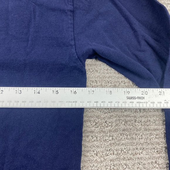 Champion Shirt Women Small S Navy Blue Long Sleeve Spell Out Graphic T-Shirt - Picture 10 of 11